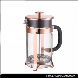 coffee plunger Rose gold electroplating color coffee plunger borosilicate glass french press 350ML