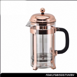 small french press 350ml 600ml Borosilicate Glass Electroplate Coffee Tea Maker French Press