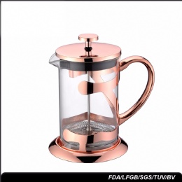 stainless steel coffee plunger Coffee Accessories Personalized 1 Liter rose gold glass Tea french Press