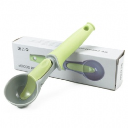 reusable plastic ice cream ball scoop dessert yogurt spoon with pushing mechanism