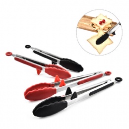 BBQ Non-stick and Heat Resistance Silicone Food Tongs stainless steel  kitchen tongs
