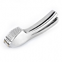 Zinc alloy garlic press and silicone garlic peeler set