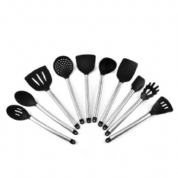 Non-stick 10 pcs set kitchen utensils silicone kitchenware cooking ladle set shovel