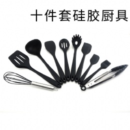 10Pcs/set Silicone Cooking Tool Sets Non-stick Egg Shovel Ladle Spaghetti Server Oil Brush Kitchen Utensils