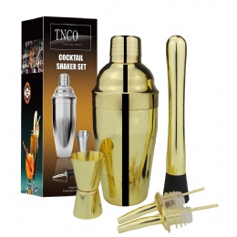 wholesale Restaurant Bar bartender tools Stainless Steel copper cocktail Martini shaker bar tool set