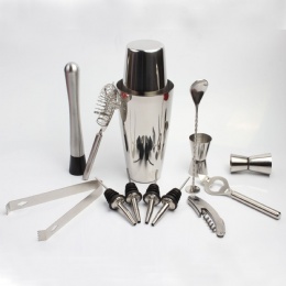 13-piece Cocktail Shaker Home Bar Set Professional Stainless Steel Boston Shaker Set for Bar