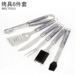 6 Piece Barbecue Utensils Set Heavy Duty Stainless Steel Barbecue Grilling Utensils Grill Tools