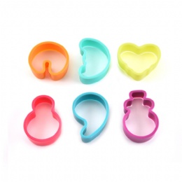 6pcs set plastic biscuit cutter set heart shape cookie mould for cake