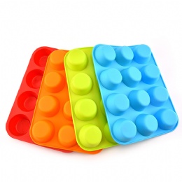 12 Mini Cup Sizes Muffin Cupcake Baking Pan Set Bakeware Trays Microwave Silicone Cake Mold