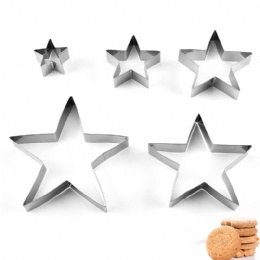 Food grade 5 pieces big size stainless steel star shape cake mold cookie cutter set