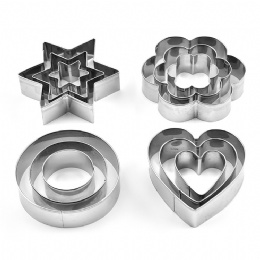 Wholesale Baking Tool Cute Design Stainless Steel Cookie Mould heart round flowers star shape Cake Mould