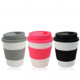 best travel coffee mug Bpa Free 16oz double wall plastic mug coffee travel cup with sleeve wrap and lid