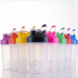 yellow water bottle 12 oz drinking cups BPA free Plastic Protein Shaker Bottle