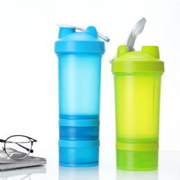 China Custom logo blank eco wheat straw plastic gym protein shaker bottle  shaker cup Manufacturer and Supplier