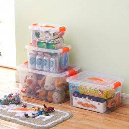 plastic storage boxes Transparent stackable small multi lockable plastic storage bins with handle