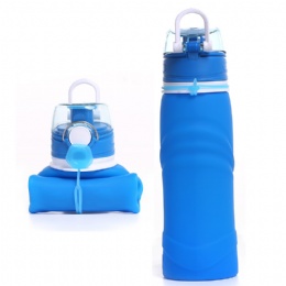 pink water bottle Sport Silicone Portable Collapsible Water Bottle for sale