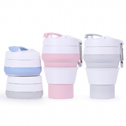 collapsible coffee cup Wholesale Custom Portable Folding Silicone Drinking Coffee mug With Lid