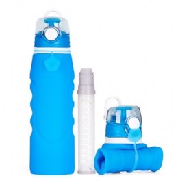 1 litre water bottle Silicone Ultra Filtration Collapsible Water Bottle For Outdoors Activity