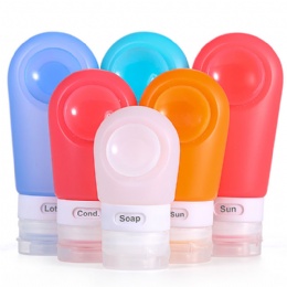 red bottle perfume Wholesale Silicone Squeeze Bottle Travel Shampoo Silicone Bottle Set