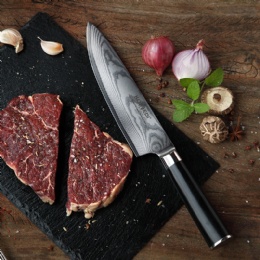 professional chef knife 8 inch damascus steel kitchen knife with g10 handle