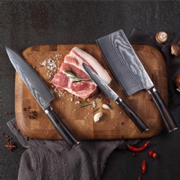 Kitchen Chef Knives Set 3 PCS Japanese Damascus Laser Pattern knife set