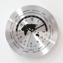 digital clock High quality fancy silver aluminum metal frame wall clock