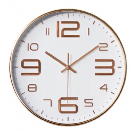 digital clock 12 inch Rose Gold Living Room 3D Plastic Wall Clock