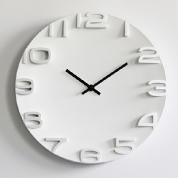 digital clock Wholesale Cheap Price Home Decoration Simple Round Design 14 inches Promotion DIY Living Room Plastic Wall Clock