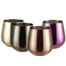 Custom logo Double layer egg shape cup 18 oz 304 stainless steel whiskey red wine cup