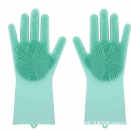 Custom Made 100% Food Grade Silicone Rubber Heat Resistant Brush Magic Scrubber Household Washing Cleaning Dishwashing Gloves