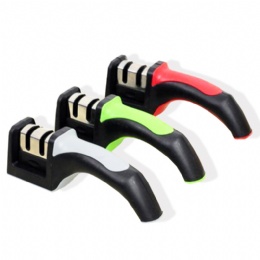 Kitchen Knife Accessories 3-Stage Knife Sharpener with Non slip Rubber handle