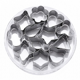 kitchen gadgets 304 stainless steel biscuit mold DIY cake printing 12-piece biscuit mold vegetable cut flower printing mold baking tool