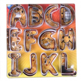 kitchen gadgets 26 alphabet cookie molds Stainless steel biscuit mould Diy baking tool