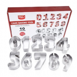 kitchen gadgets 10 pcs Stainless Steel Numbers Cookie Stencil Biscuit Cutter Tool Set Baking Mold