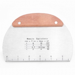 kitchen gadgets Bakeware tools wood handle Pastry Scraper and Cutter Stainless Steel bread dough cutter