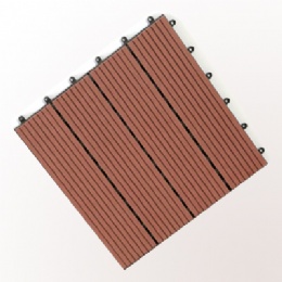 300 x 300 wood fiber+HDPE engineered flooring ECO-friendly waterproof decorative outdoor terrasse WPC DIY interlock deck tile