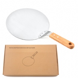 kitchen gadgets 10 Inch Aluminum Pizza Peel Metal Round Pizza Paddle Large Pizza Spatula with Wood Handle for Baking Homemade Pizza and Bread