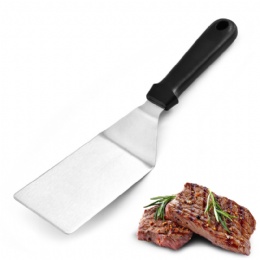 kitchen gadgets Wholesale hot sale large hamburger spatula long wooden handle stainless steel steak spatula