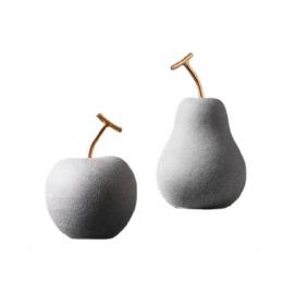 Ceramic Fruit Sculpture Desktop Modern Ceramic Fruit Ornaments Apple Pear Modern Minimalist Home Bedroom Office Decor