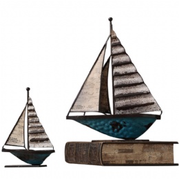 Retro Sailboat Ornaments Sailboat Model Decoration resin Sailing Boat Home Decor Beach Nautical Design X'Mas Decorations