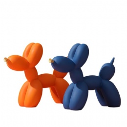 balloon Dog Statue Collectible Figurines Art Modern Sculpture Resin Creative Cute Golden Nose Dog Animals Resin Crafts Handmade Ornament Home Decor