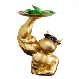 Figurine Home Decor Resin Kirin Arm Muscle Cattle Storage Tray Ornament Figurines Sculpture Decor