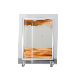 Dynamic 3D Glass Sandscape Hourglass Moving Sand Art Picture Round Glass Art Decor Desktop Decoration Quicksand Sand Painting Home Decor