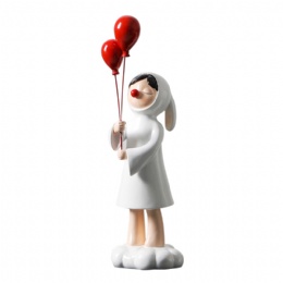 Resin Crafts Statue Sculpture Balloon Girl Ornaments Resin Sculpture Decoration Girl Statue Craft