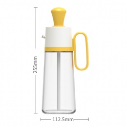 Glass Olive Oil Dispenser Bottle 19 oz With Silicone Brush 2 In 1 Silicone Dropper Measuring Oil Dispenser Bottle for Kitchen Cooking