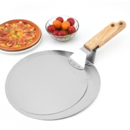 Metal Pizza Peel Foldable Wood Handle 12 Inch Aluminum Pizza Paddle for Pizza Oven
