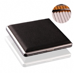 High Quality Cigarette Case Custom Logo Men Cigarette Case Classical Pu Leather Cigarette Tobacco Box