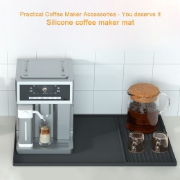 2-in-1 Coffee Machine Silicone Mat Creative Silicone Coffee Bar Mat Multi Functional Kitchen Counter Drying Mat
