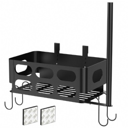 upgraded Storage Bin for Traeger Smoker Grill Caddy with Paper Towel Holder and Hooks and Anti-Scratch Pads