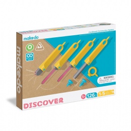 Upgraded 126 Piece Cardboard Construction Toolbox | STEM and STEAM Educational Toys for Kids | at Home Play + Classroom Learning
